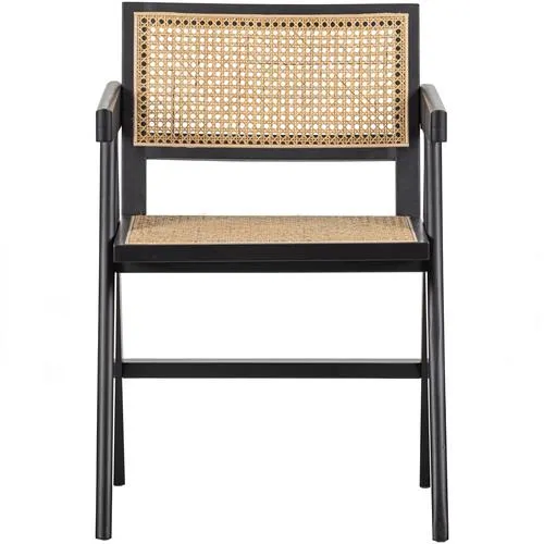 WOOOD eetkamerstoel Gunn - Rattan - Zwart - 80x54x54