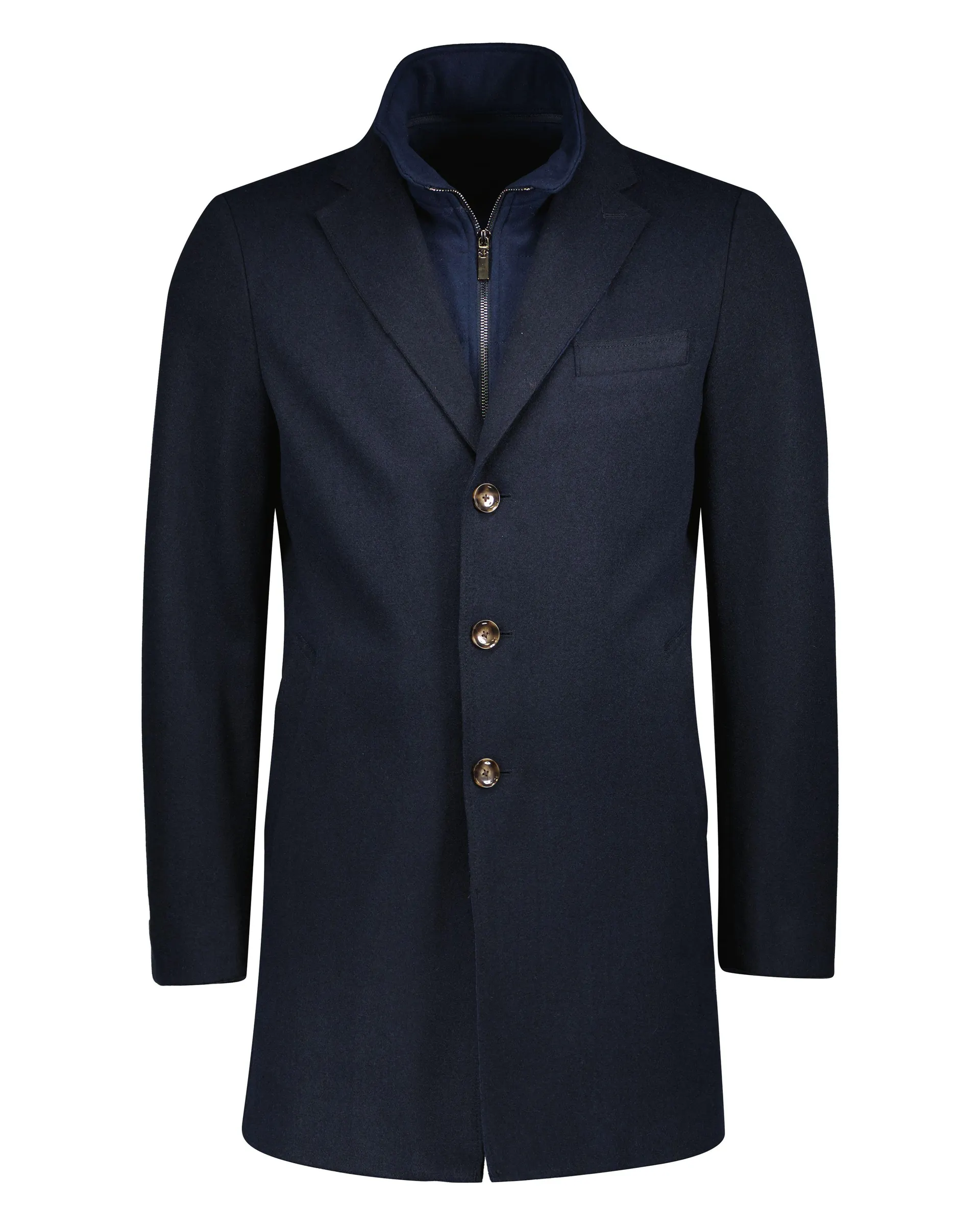 Winterjas met Uitritsbare Windvanger Donkerblauw