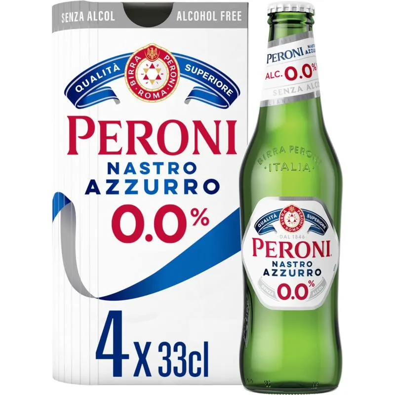 Peroni Nastro azzurro Italiaans bier 0.0 4-pack