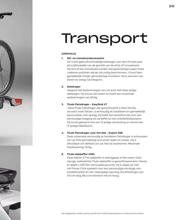 ZR-V Accessories van 19 november tot 30 juni 2025 - Folder pagina 29