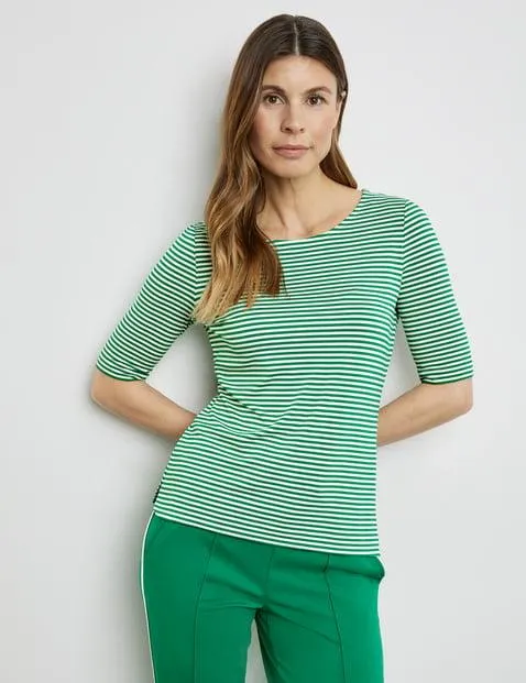 Gestreept shirt met korte mouwen