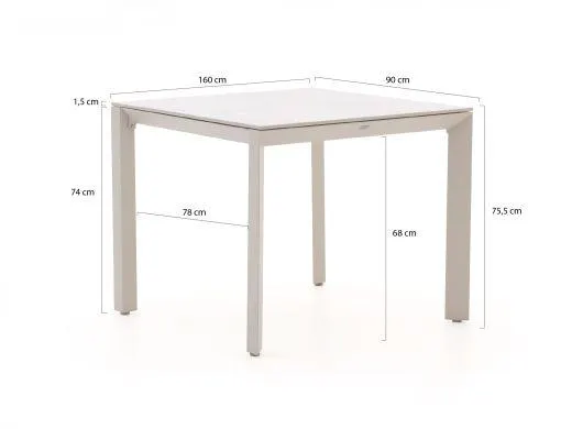 Forza Ripi/Sestino 90cm dining tuinset 3-delig stapelbaar