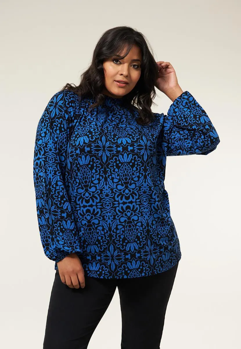 Top print blauw