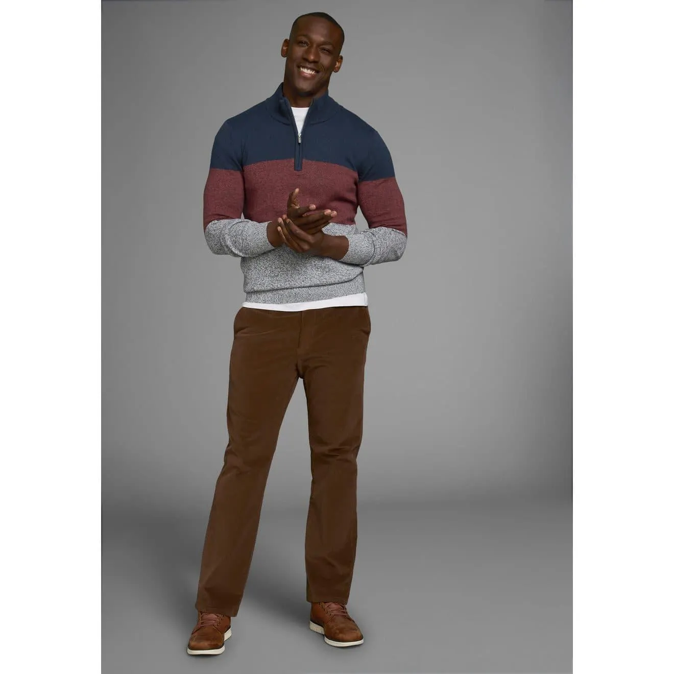 Man's World Broek met elastische band Van cord met stretchband