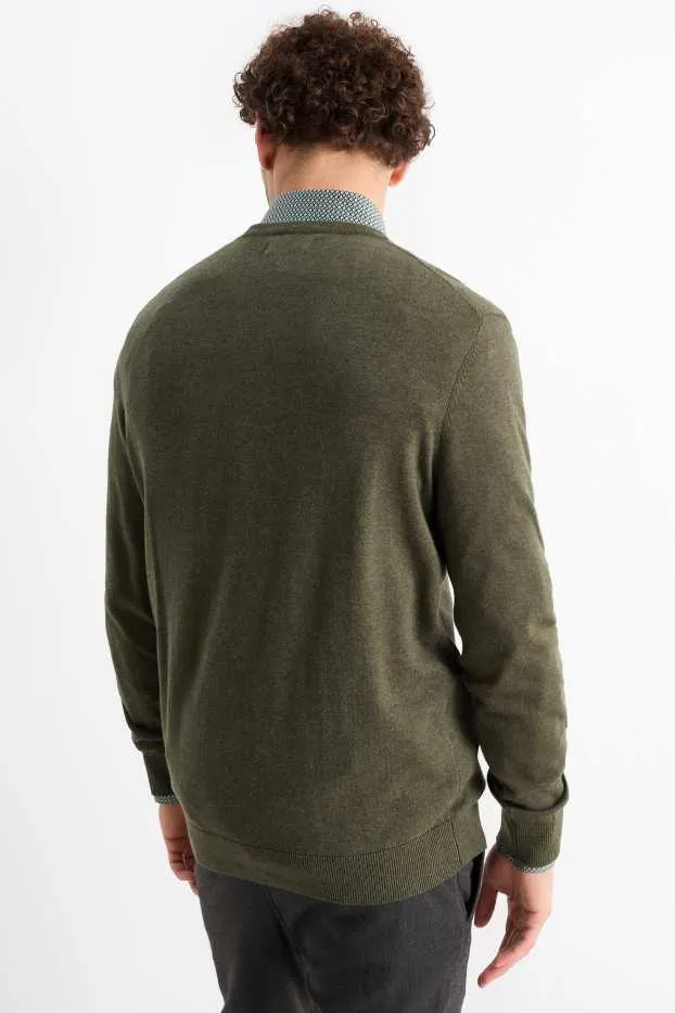 Fine knit jumper and shirt - regular fit - kent collar