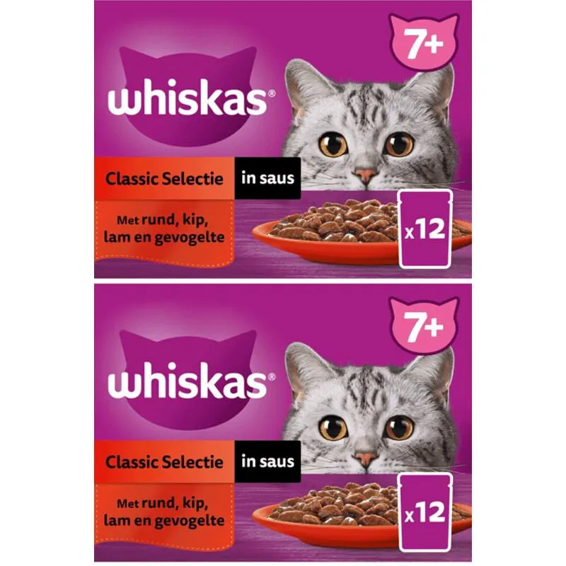Whiskas 7+ Classic selectie Kattenvoer 2-pack