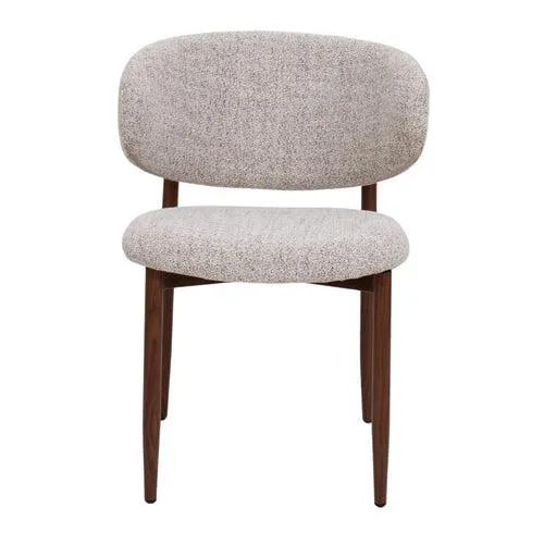 DÉJA Living Eetkamerstoel Jessie - Taupe/Walnoot - Set van 2