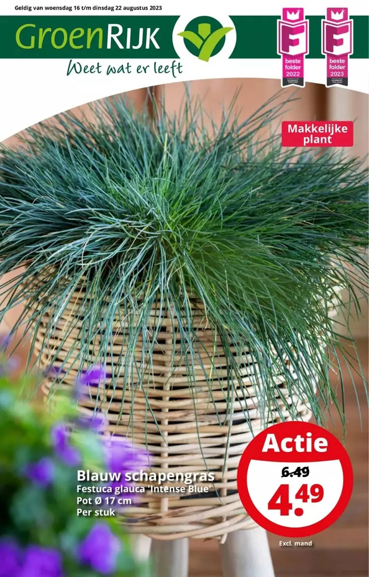 GroenRijk folder van 16 augustus tot 22 augustus 2023 - Folder pagina 1