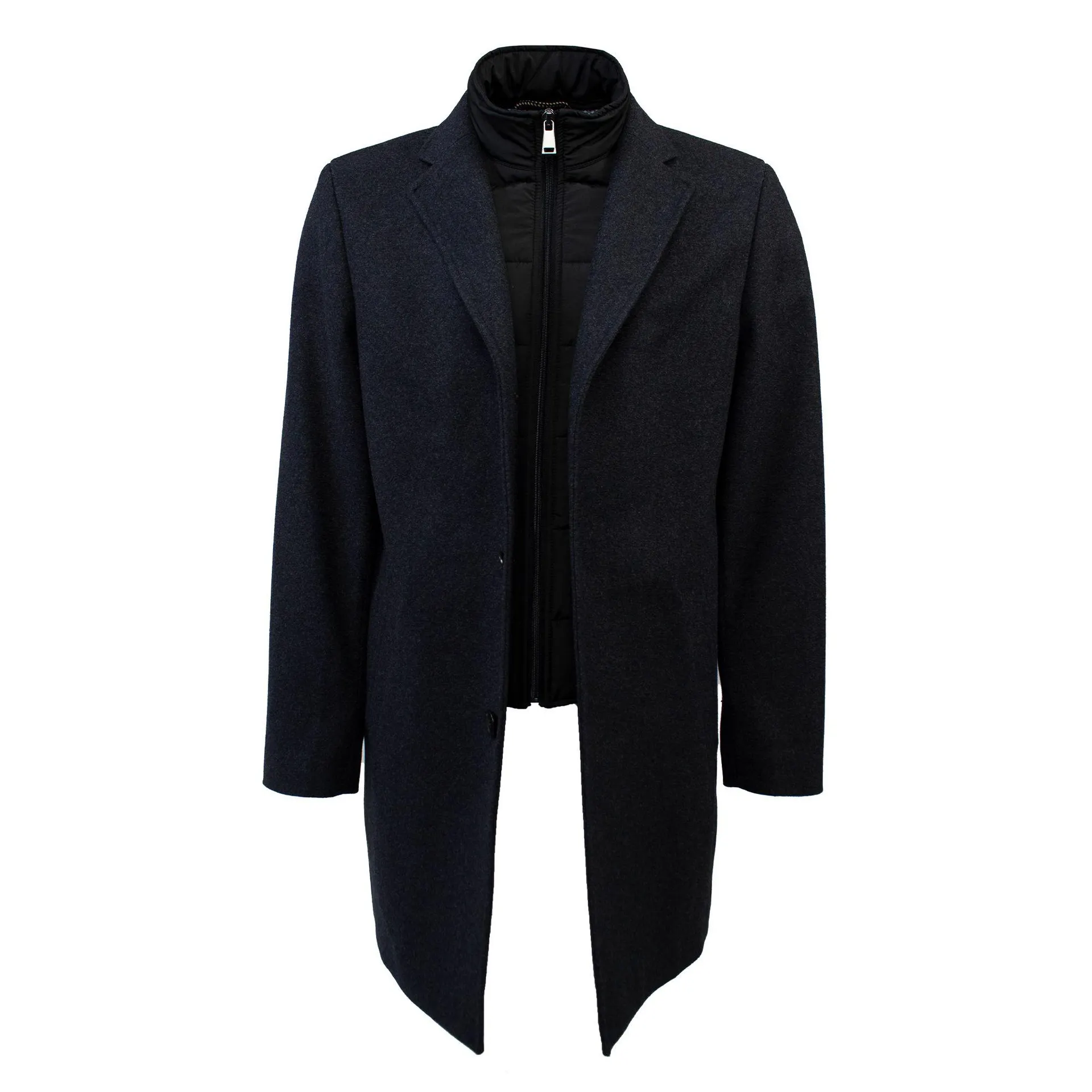 Lange Wollen Winterjas Antraciet