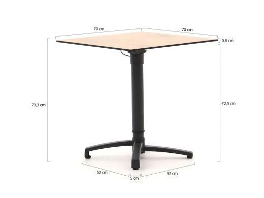 Forza Pazzia/Canzo 70cm barset 3-delig stapelbaar verstelbaar