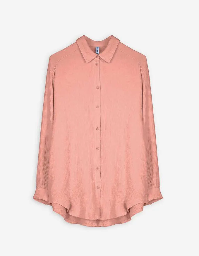 Overhemdblouse - Mousseline - roze