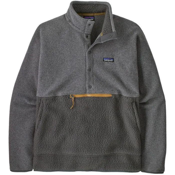 Retro Pile Half-Snap fleece sweater heren forged grey