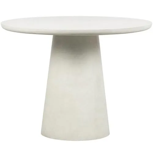 WOOOD eettafel rond Damon - Betonlook - Wit - 76x100x10