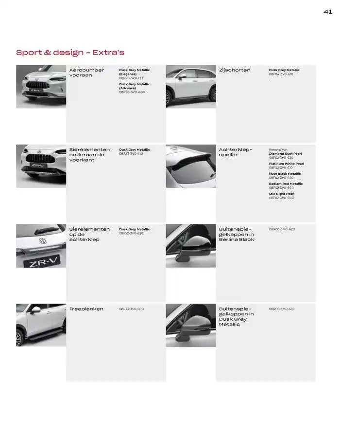 ZR-V Accessories van 19 november tot 30 juni 2025 - Folder pagina 41