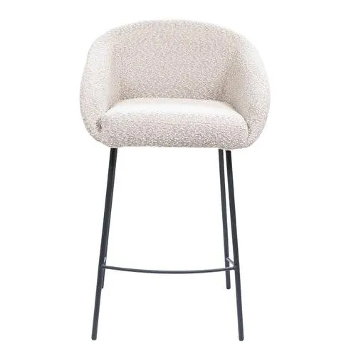 Giga Meubel Barstoel Lova - Stof/Metaal - Taupe - Set van 2