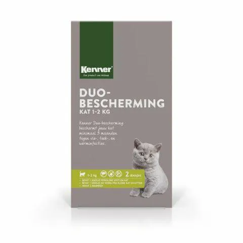 Kenner Duo Bescherming Kat 1-2kg - Vlooien & Tekenmiddel -