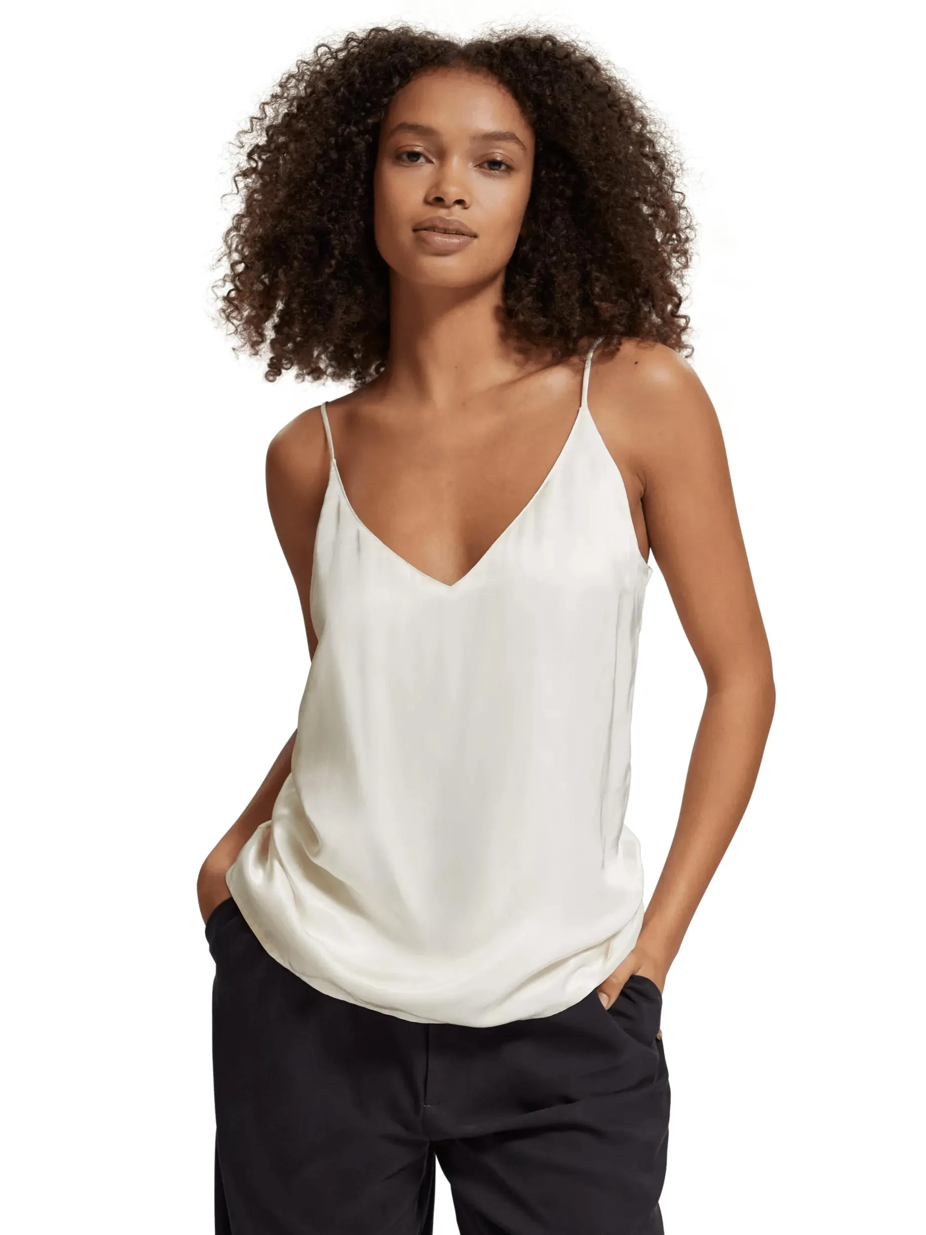 Jersey V-neck tank top