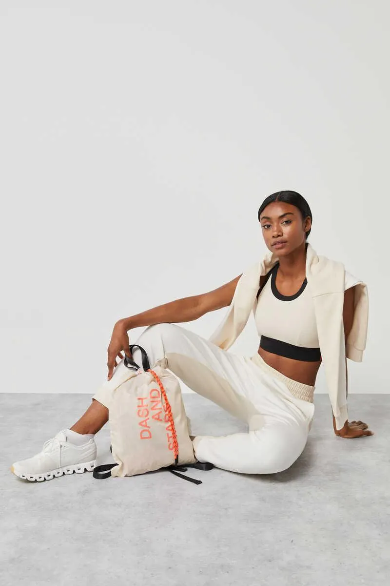 Pantalón jogger algodón bicolor