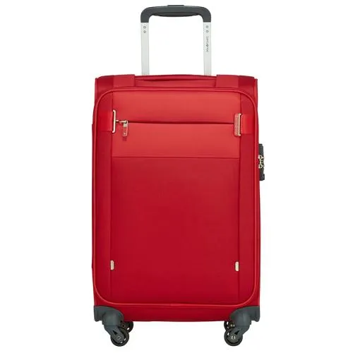 Zachte Handbagage Koffer / Trolley / Reiskoffer 55x35x20 cm Citybeat Rood