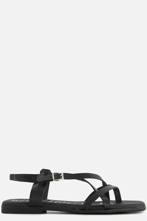 Athena Sandalen zwart Leer