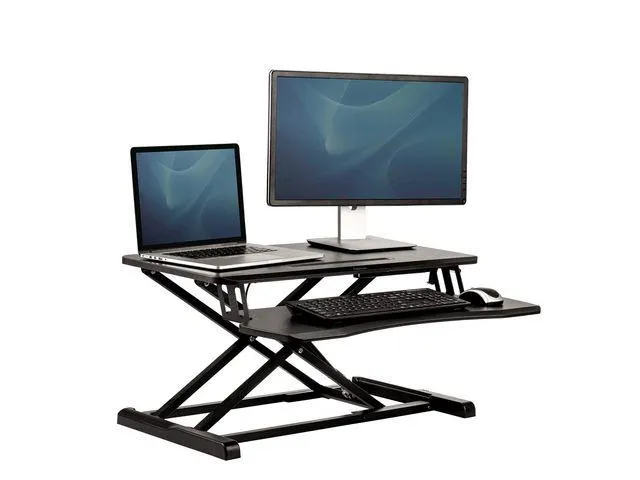 Fellowes Corsivo™ Zit-Sta werkstation, Zwart