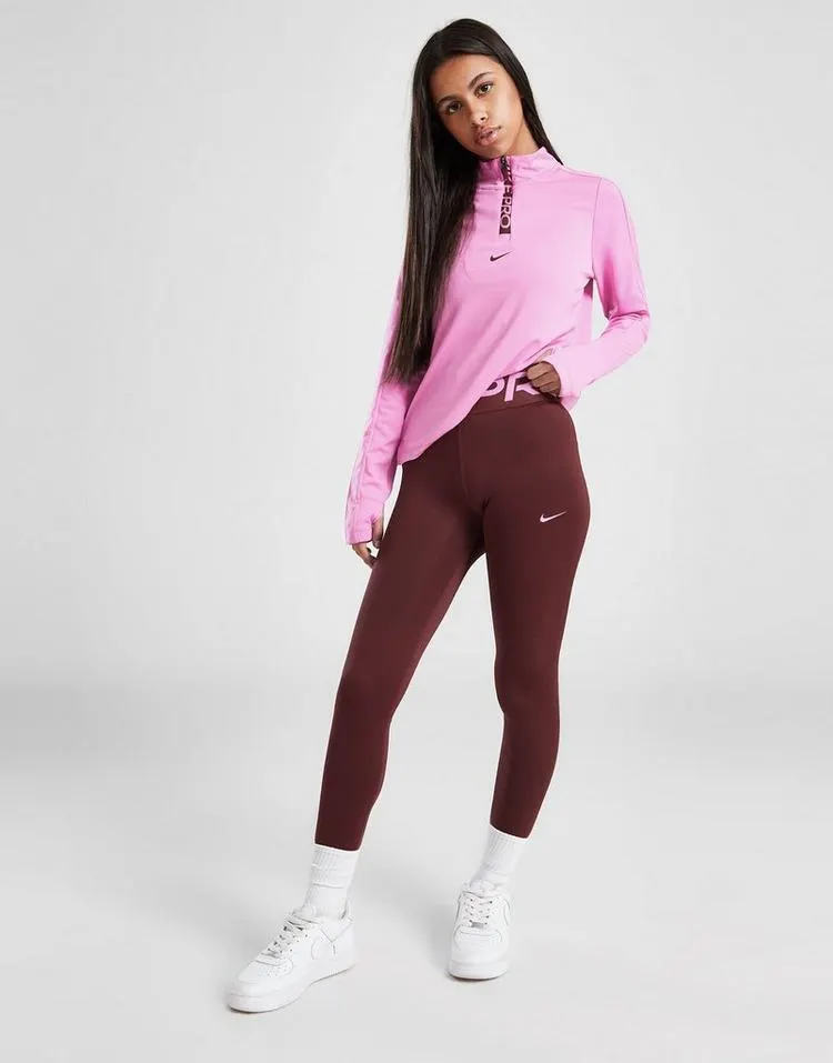 Nike Nike Pro Dri-FIT meisjestop met lange mouwen en halflange rits