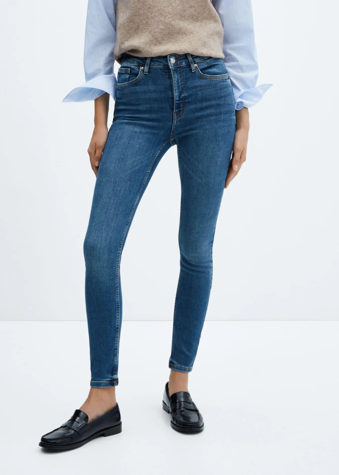 High-waist skinny jeans