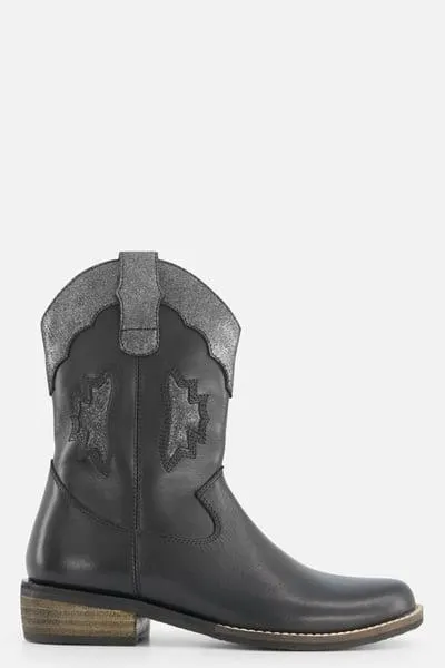 Muyters Cowboylaarzen zwart Leer