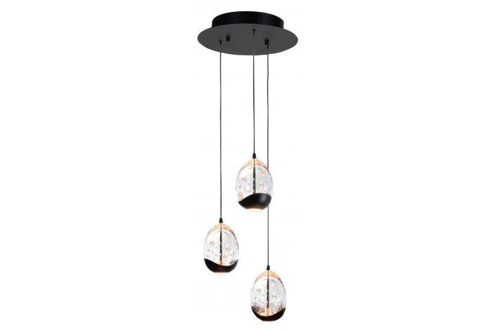 Highlight Hanglamp Golden Egg 3-Lichts Zwart/Goud