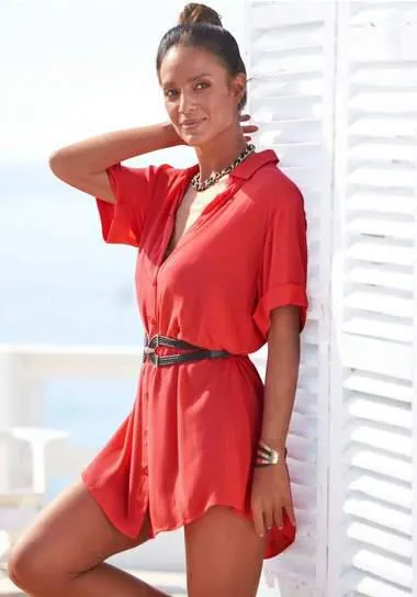 Lascana Lange blouse met knoopsluiting