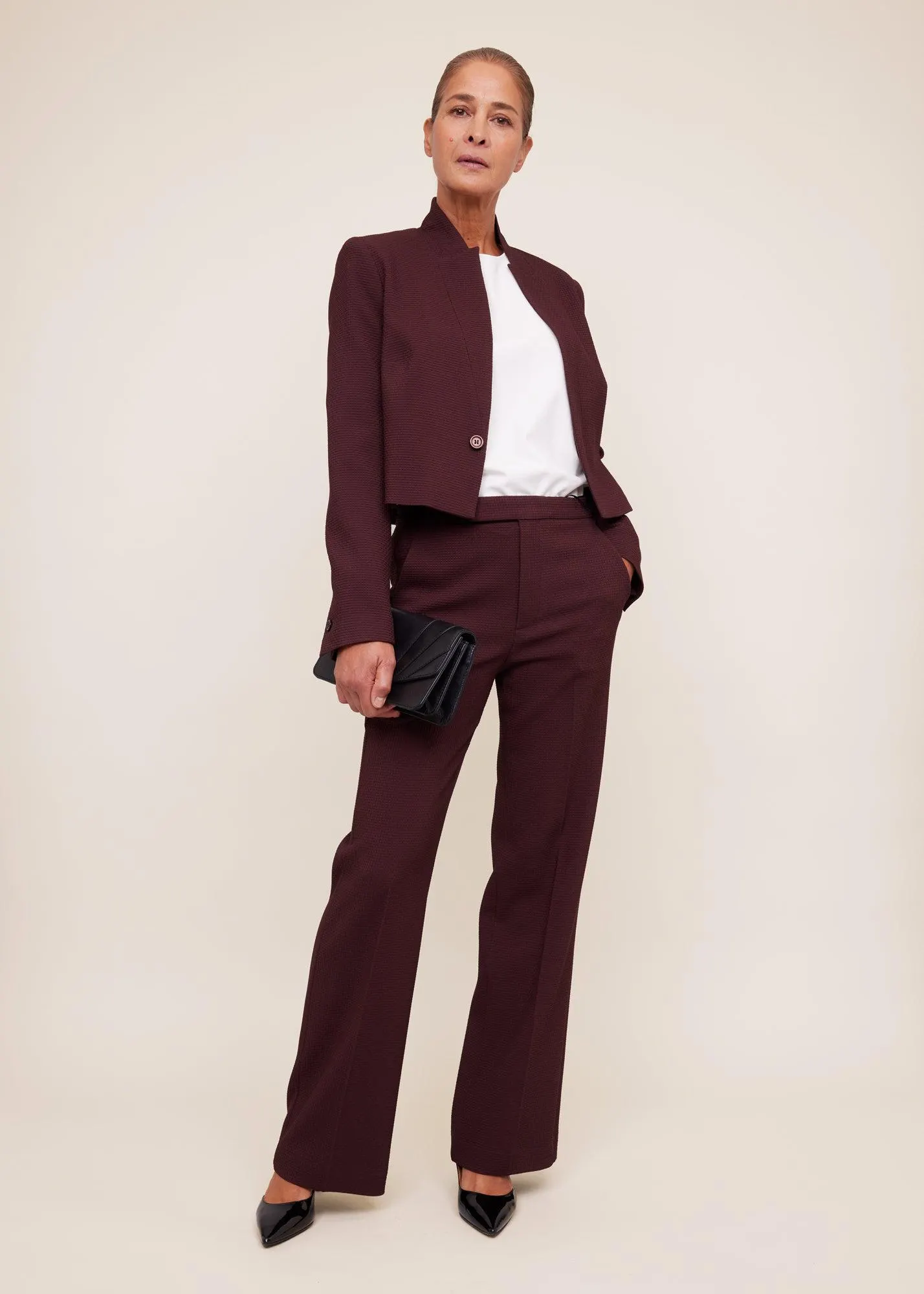 Wafel structuur blazer kort