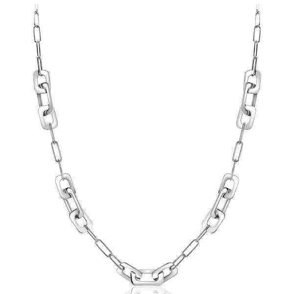 ZINZI zilveren schakelketting met rechthoekige schakels in diverse breedtes 34-45cm ZIC-BF72