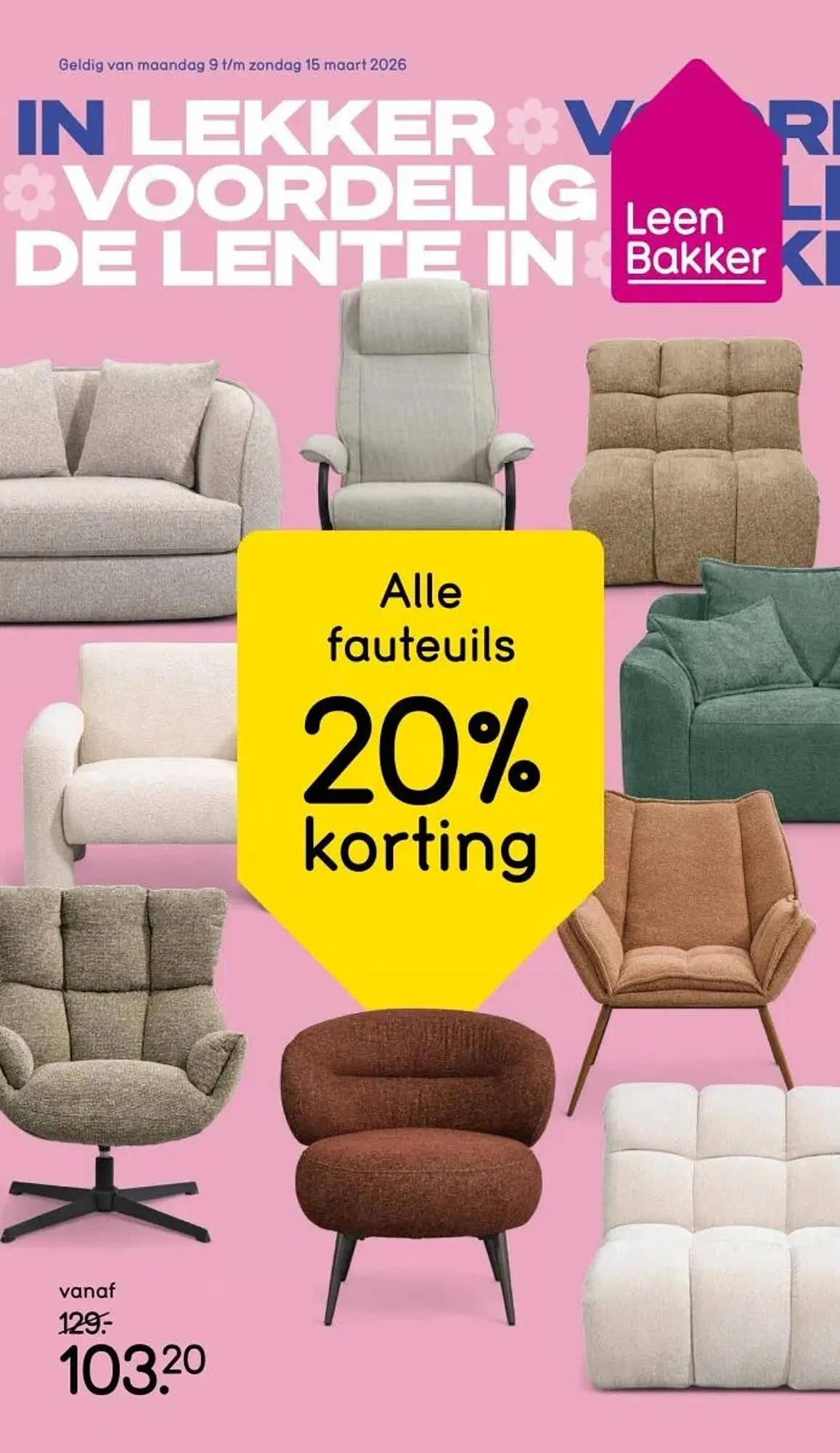 Leen Bakker folder van 9 maart tot 15 maart 2026 - Folder pagina 1