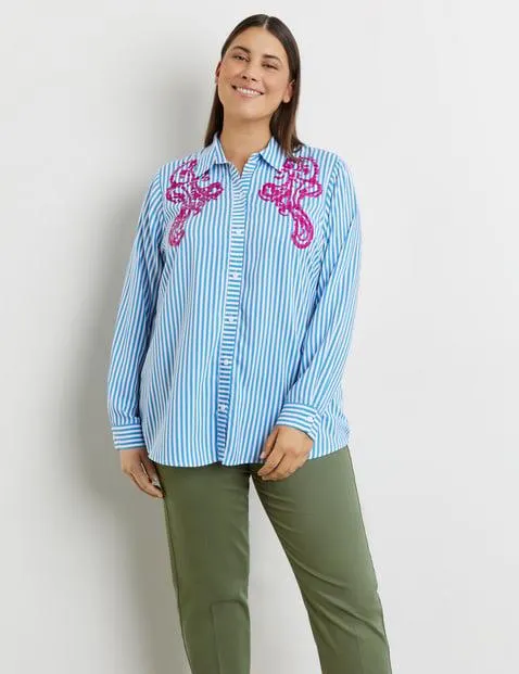Gestreepte blouse met pailletjes