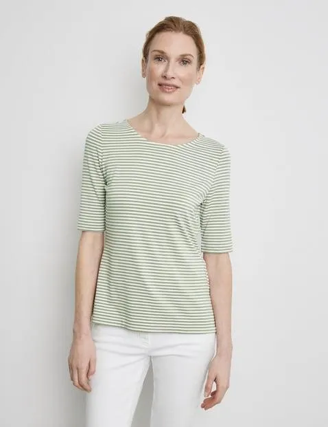 Gestreept shirt met korte mouwen