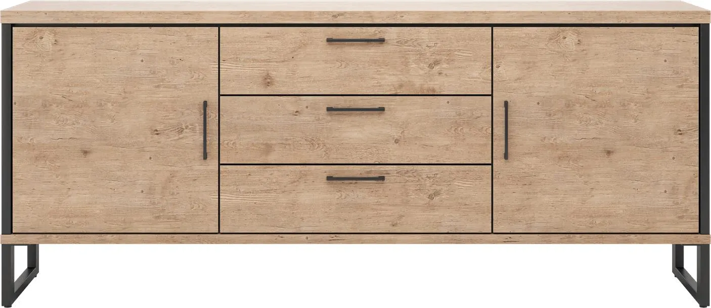 dressoir 190 cm. - 2-deuren + 3-laden