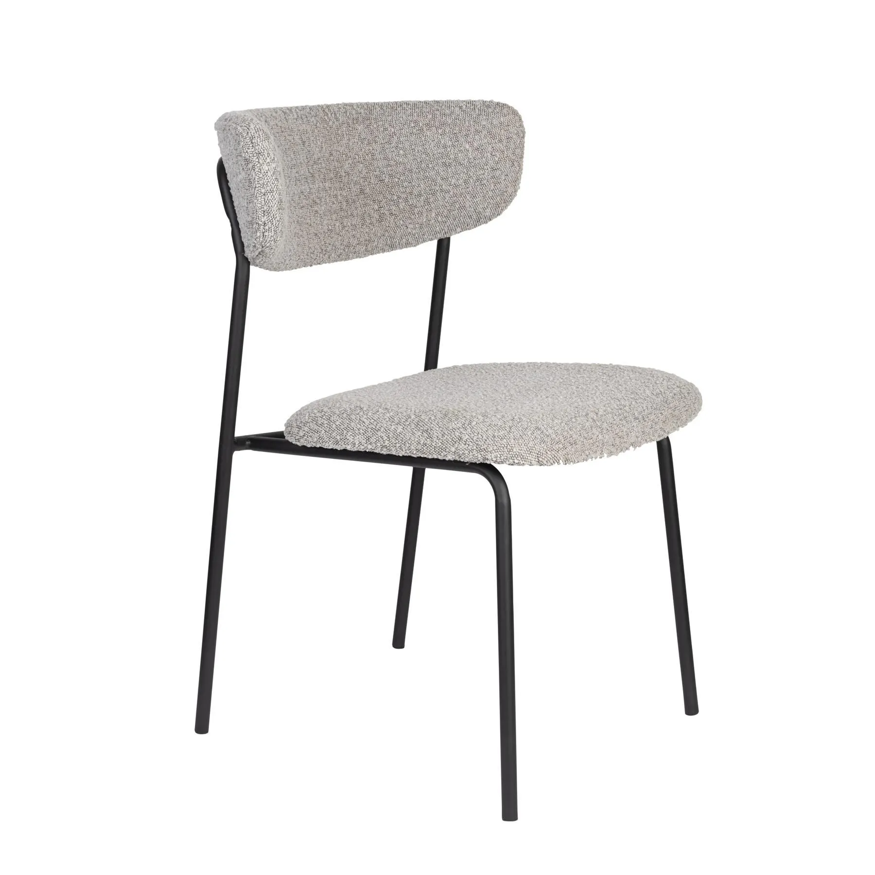 by fonQ Bouclé Eetkamerstoel - Grijs/Taupe