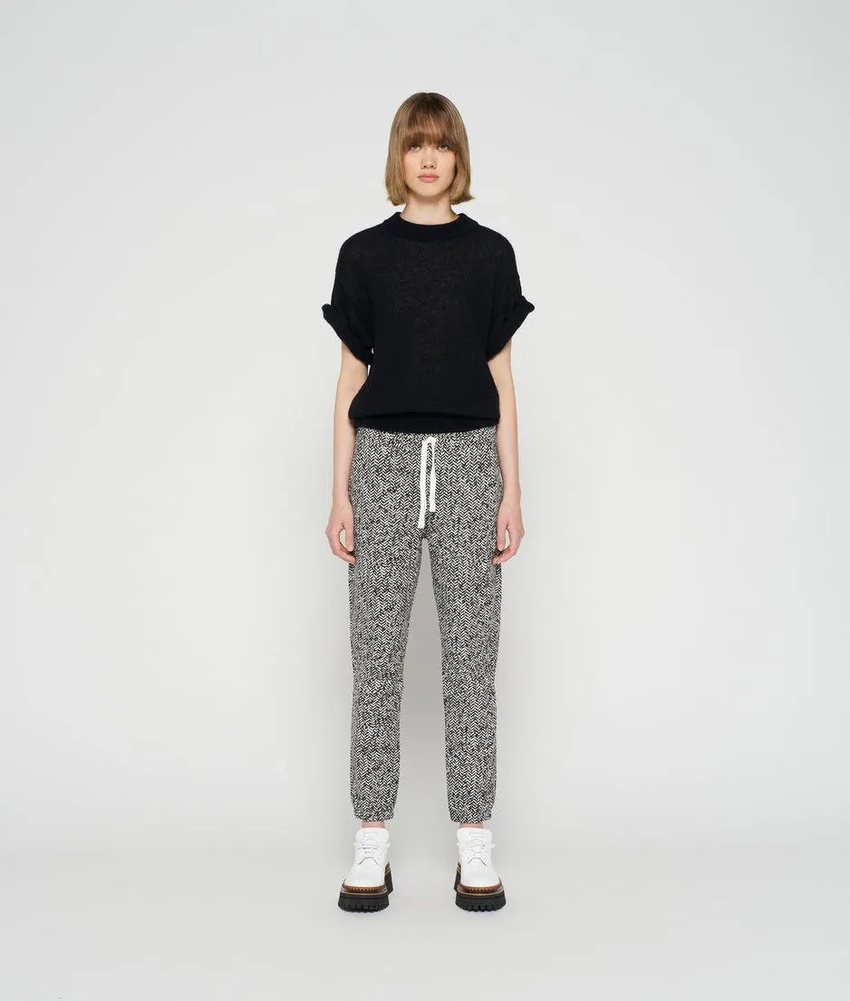 cropped jogger herringbone