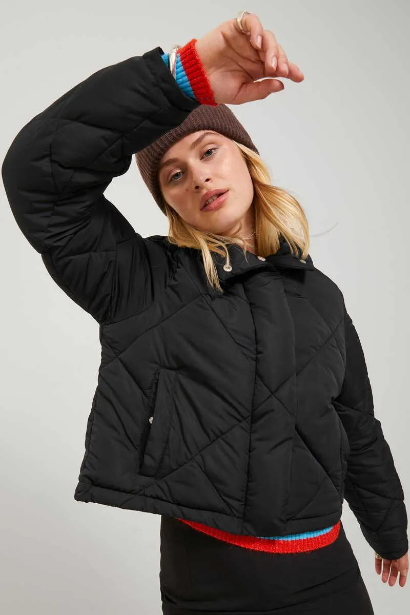 Chaqueta acolchada con dibujo de mujer