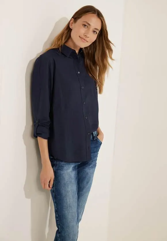 Katoenen blouse in effen kleur