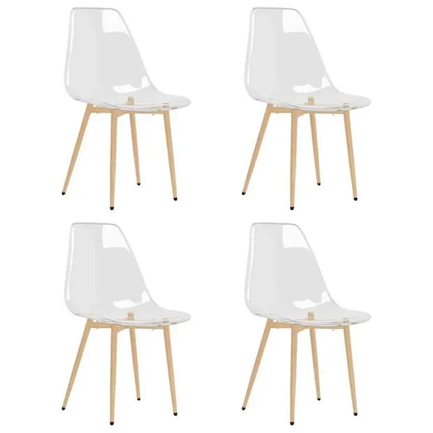 vidaXL Eetkamerstoelen 4 st PET transparant