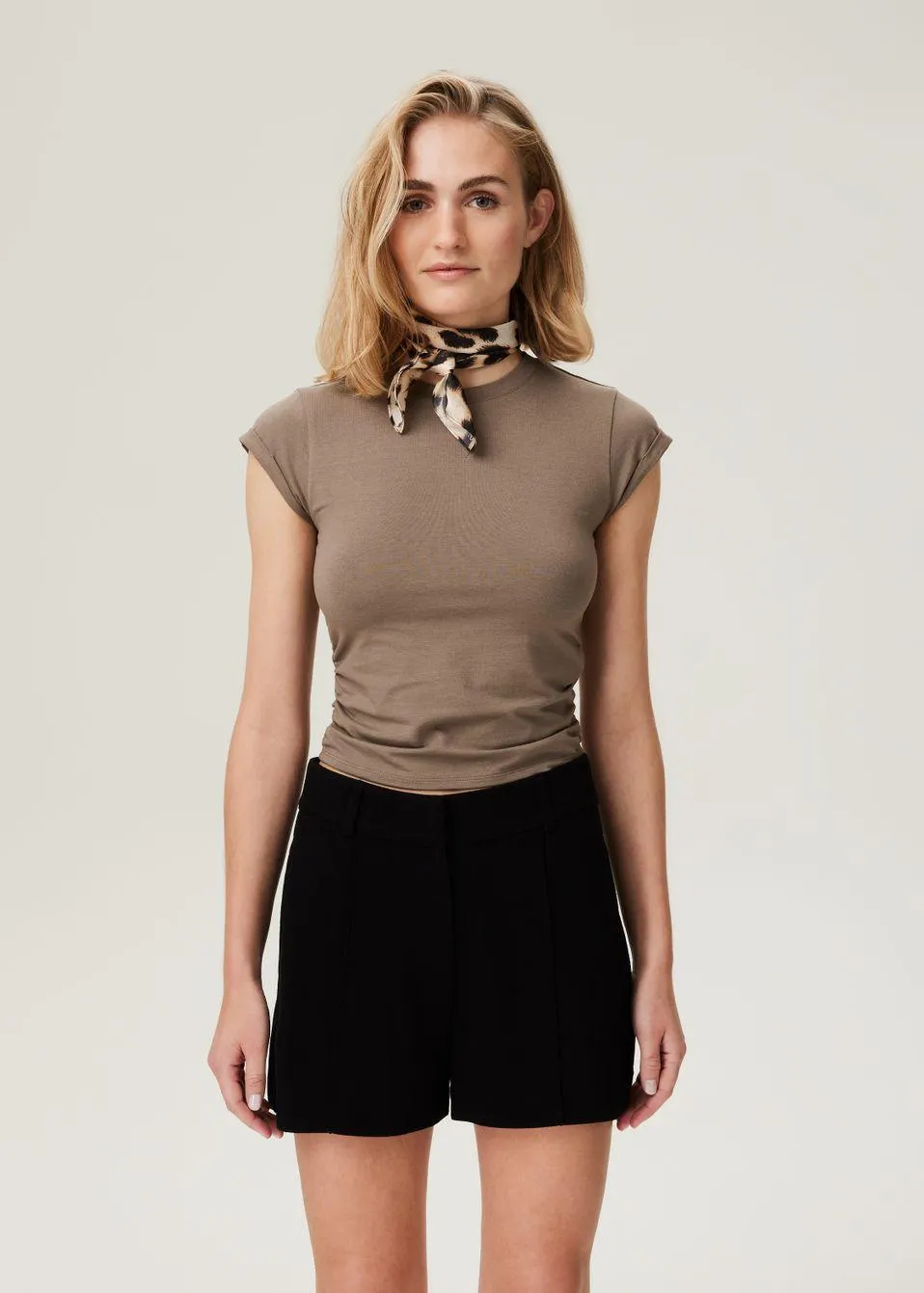 Cap Sleeve Gather Tee