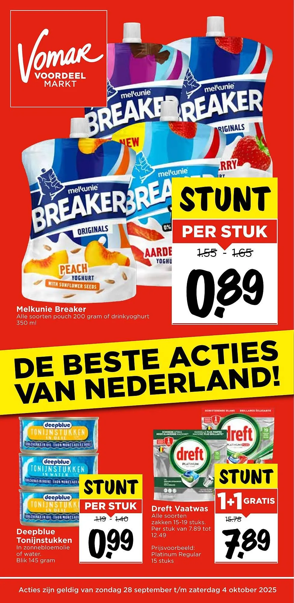 Vomar Voordeelmarkt folder van 28 september tot 4 oktober 2025 - Folder pagina 1