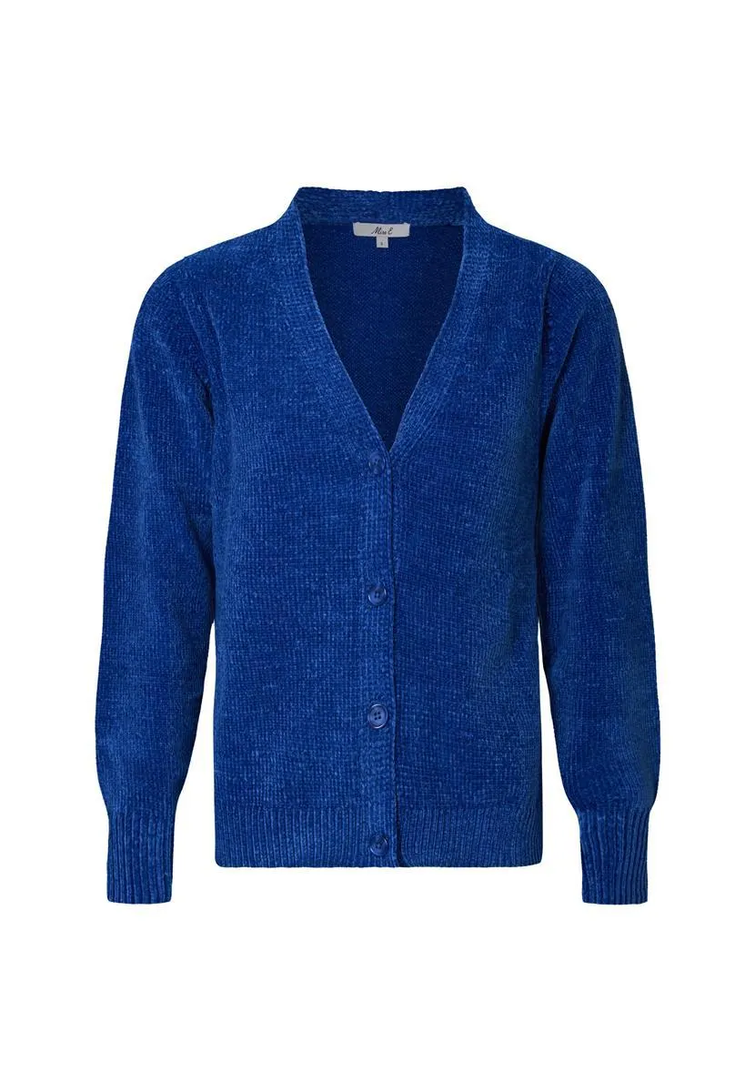 Vest chenille blauw