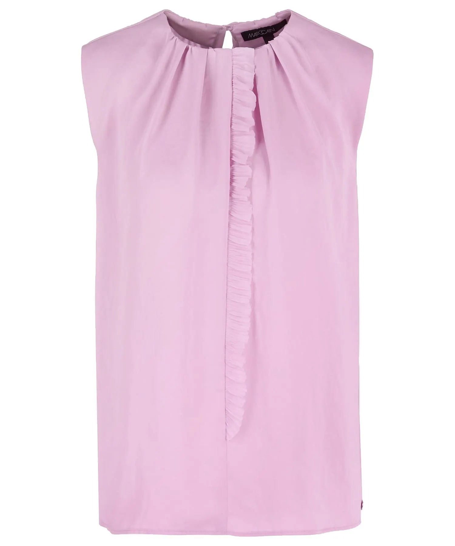 Marc Cain mouwloze top met roezelrandje