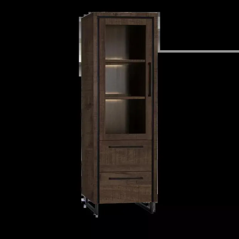 Vitrinekast (1 deur) Sheridan - Dark Mango