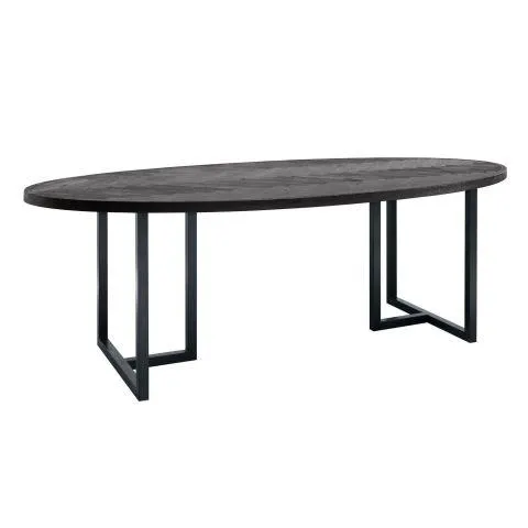 Ovale eettafel Vinito 230x110 eikenfineer zwart