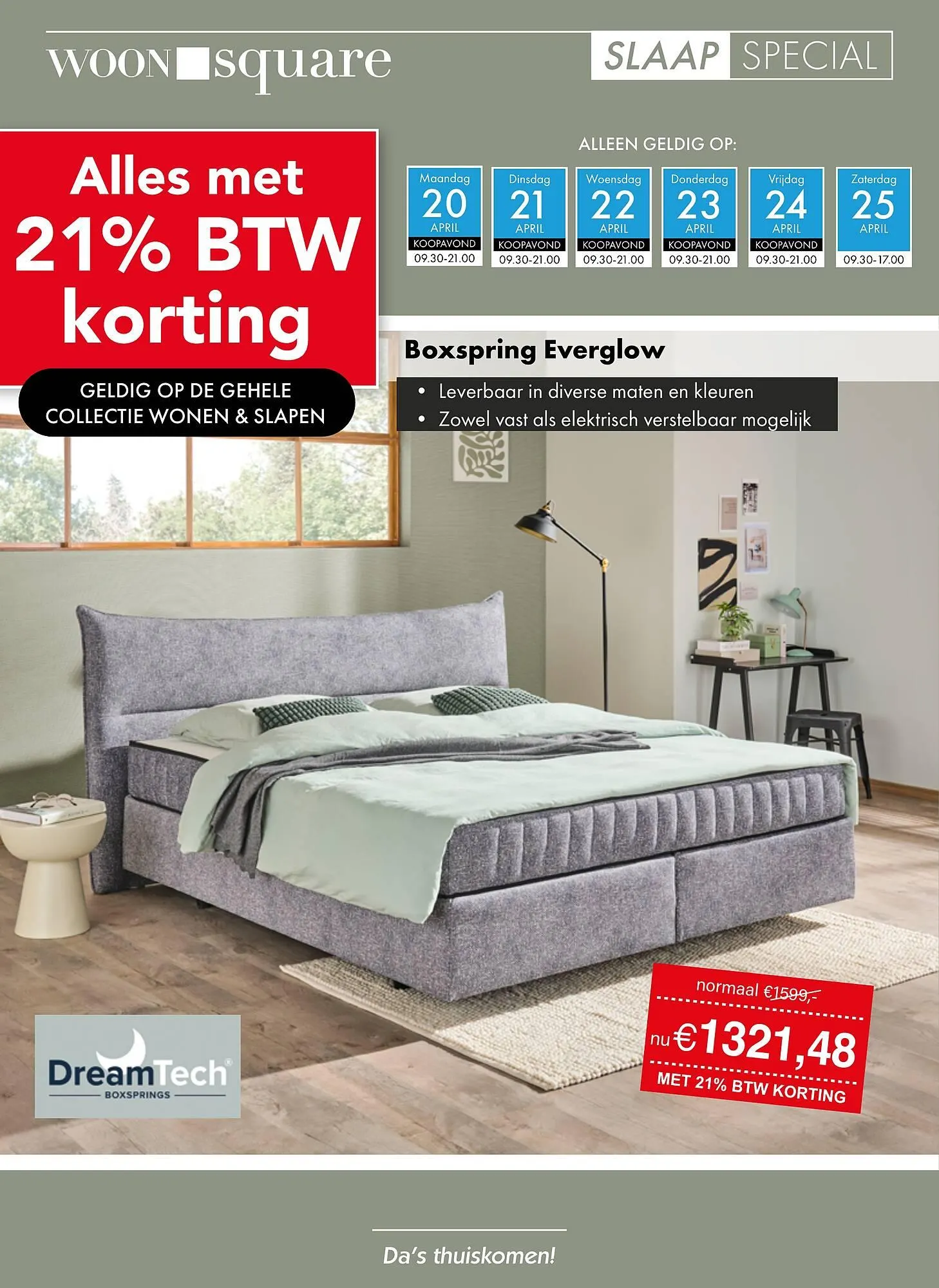 Woonsquare Slaapfolder van 20 april tot 25 april 2026 - Folder pagina 1