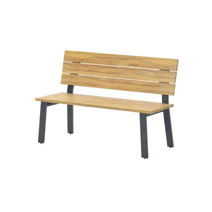 Ellen parkbank - donker grijs - teak look