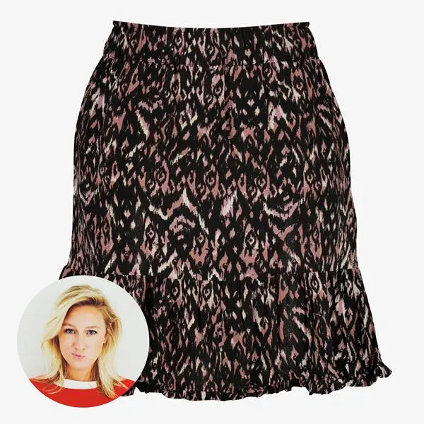 TwoDay dames rok met ruches zwart